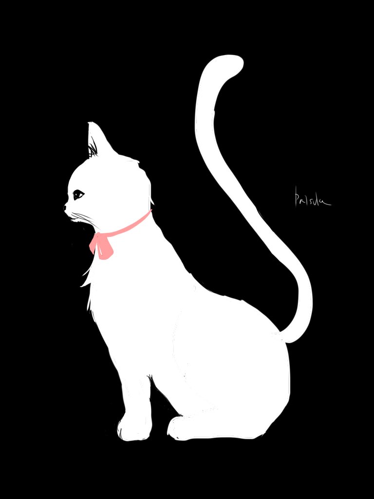no humans animal focus black background simple background cat animal full body  illustration images