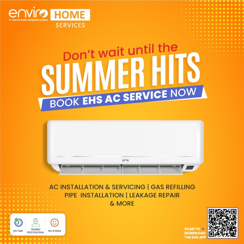 envhomeservices's tweet image. Beat the #Heat with Pre-summer #ACCheckup and Service.

- Trained Professionals
- Doorstep Service

Call: 0120-4976844 or Download the #EHSApp Now: envirohomeservices.com

#EnviroHomeServices #EHS #AC #ACInstallation #ACRepair #GasRefilling #ACServices #ACSpecialist #Technicians