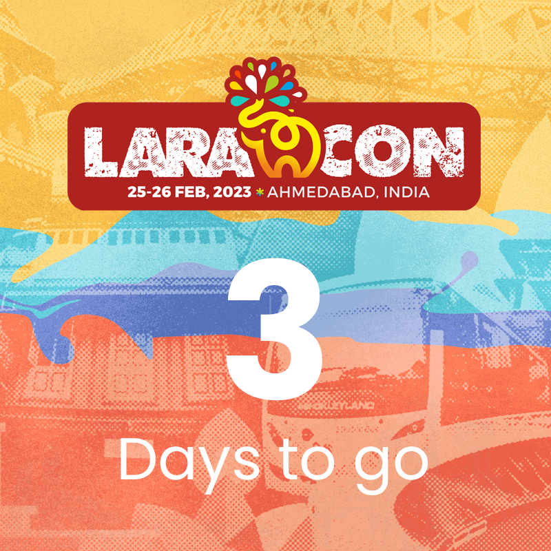 LaraconIN's tweet photo. 🔔 3 days to go!

https://t.co/DkRauatiIh

#LaraconIN https://t.co/BFBfnmv1SF