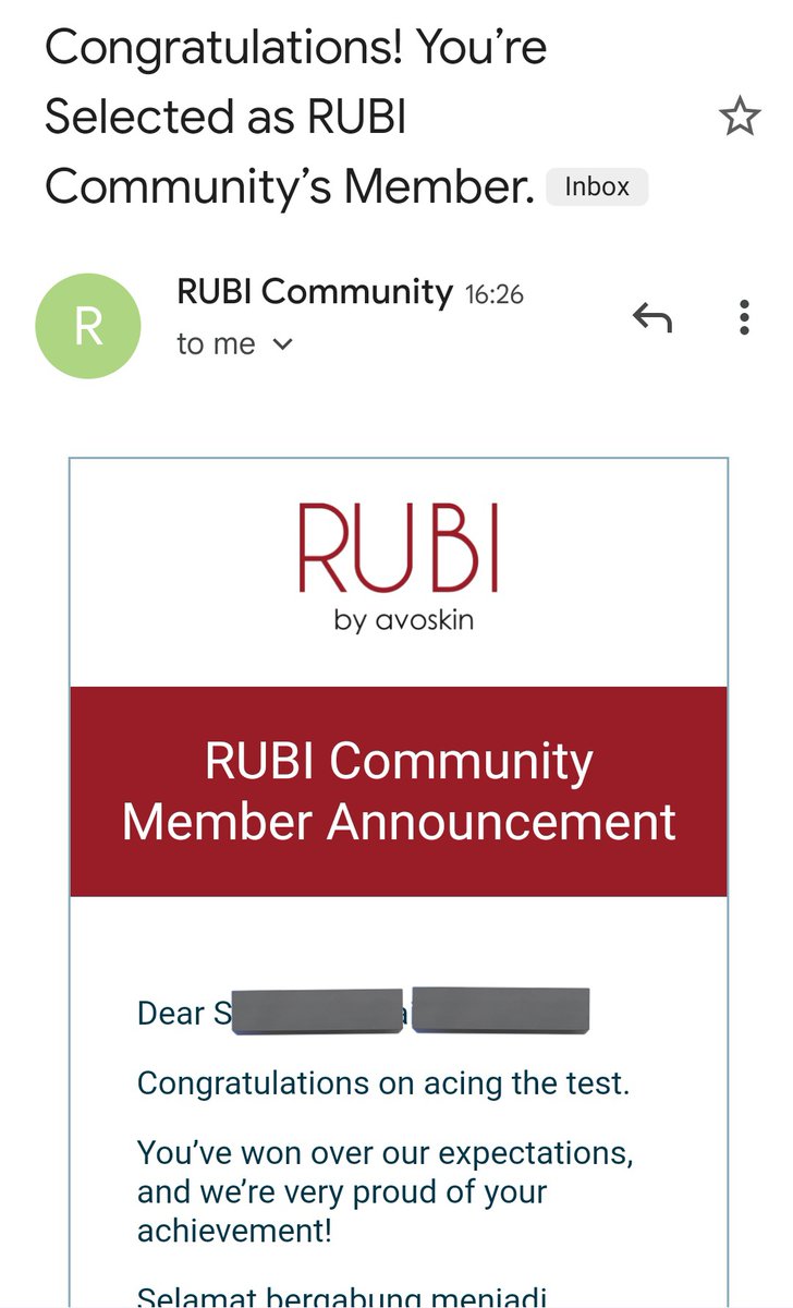 dearsavine's tweet photo. aku udah pasrah karena belum dapet email sampe tgl 20, eh ternyata dikirim hari inii!😭🤍
makasihh minbi @RUBIcommunity, akhirnya bisa bergabung di #RubiCommunity #RubiCommunityBatch5 ✨ https://t.co/XjT2Ndzey8