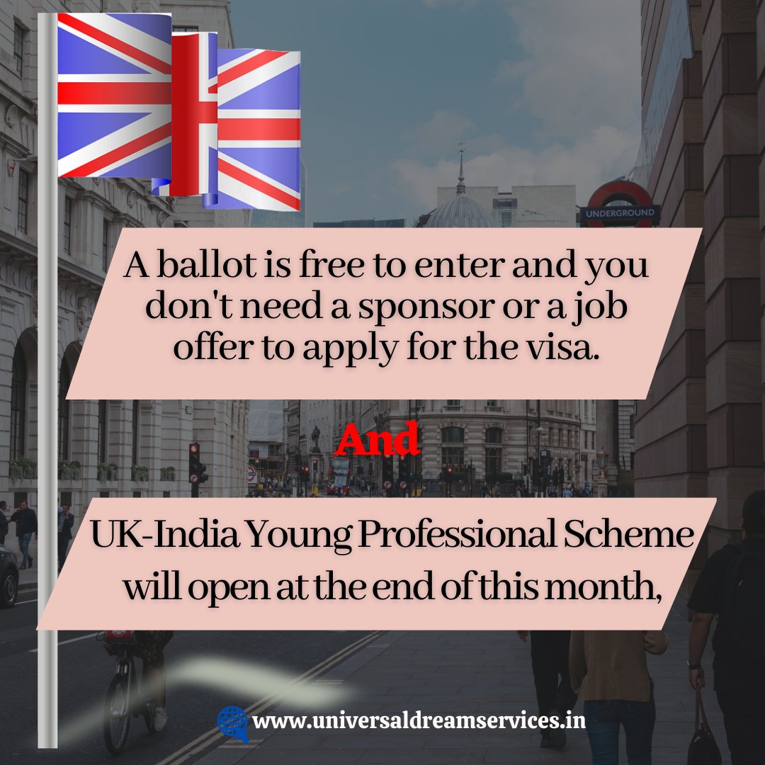 The United Kingdom has finally opened up their new immigration scheme to eligible Indians - with 2400 visas

👉Apply Now with Universal Dream Services For Better Guadience👤
📞Call now : +91 98216 53530 .
.
 #IndiaYPS #UKIndiaYPS #youngprofessionalsscheme #universaldreamservices