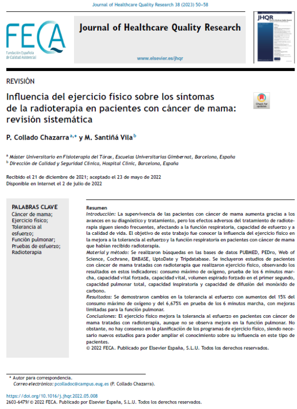 JHealthQualityR's tweet photo. 📰 Influence of physical activity on radiotherapy-treated breast cancer patients: A systematic review
✏️Review in @JHealthQualityR #RevistaSECA #JHQR
👉 https://t.co/n5VHG0OMBg
✅ #QualityHealthcare #Breastcancer #PhysicalExercise #PulmonaryFunction #Exercisetest #Radiotherapy https://t.co/2h3CHXfp9Y