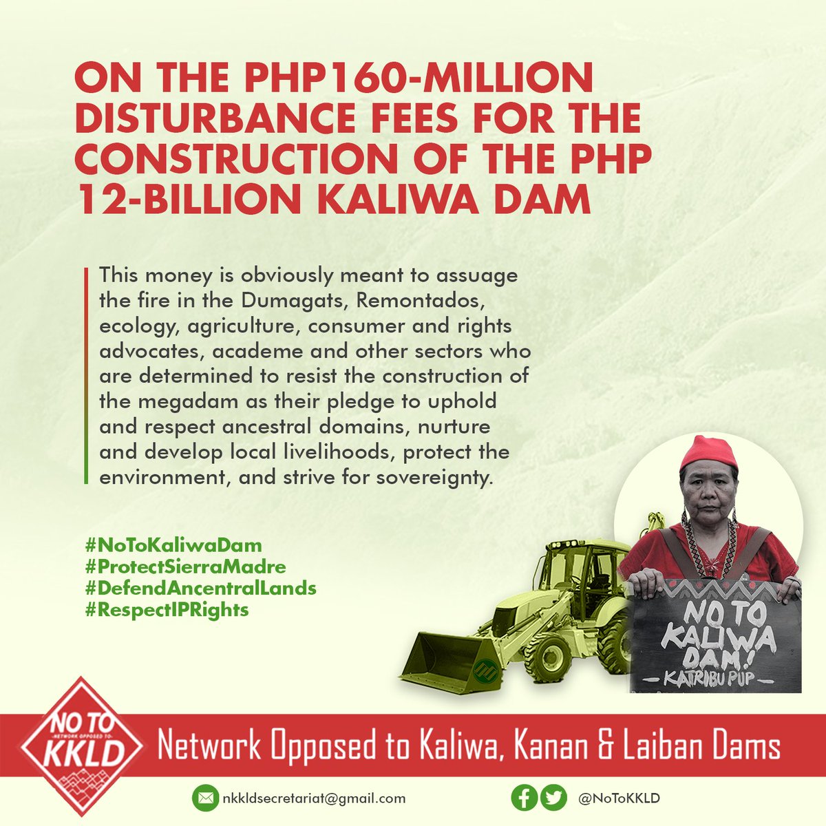 On the Php160-million disturbance fees for the construction of the PHP 12-billion Kaliwa Dam

#NoToKaliwaDam
#ProtectSierraMadre
#DefendAncestralLands
#RespectIPRights