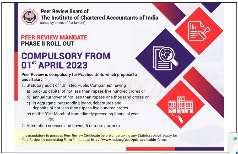 realtimeupdate_'s tweet photo. 👆🏻 Peer Review Phase II Roll Out @cbic_india @theicai @IncomeTaxIndia https://t.co/J1QkSNxtXE
