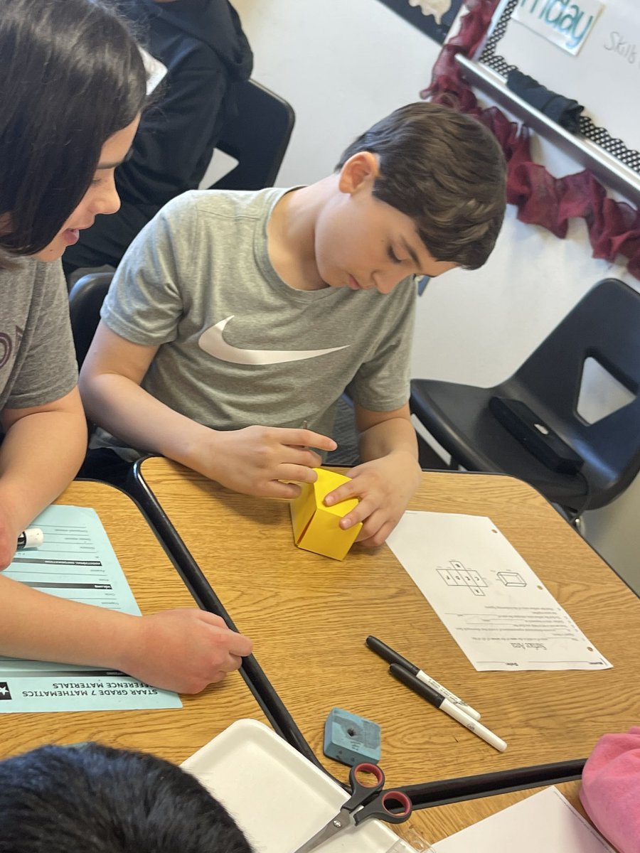 MrsLeoTX's tweet photo. Students hard at work dissecting shapes today. https://t.co/cDAORAQM2c