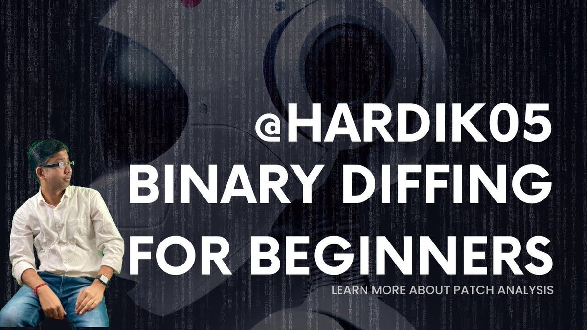 fuzzing_in's tweet photo. Learn how to use binary diffing to compare patched and unpatched files in this video. Whether you're new to security or experienced, this is a valuable resource for vulnerability analysis. #BinaryDiffing #BindiffPlugin #IDA #VulnerabilityAnalysis #Security
https://t.co/hdRVMl5psZ https://t.co/hLFf0ohyoG