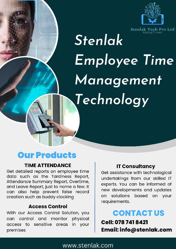 Stenlak Employee Time Management Technology
#AccessControl #Biometrics #accesscontrolsystem #biotech #biometrictimeclock #Detailed #hardware  #TimeTracker  #software #hardware #hardwareproducts #buddyclocking #timemanagement