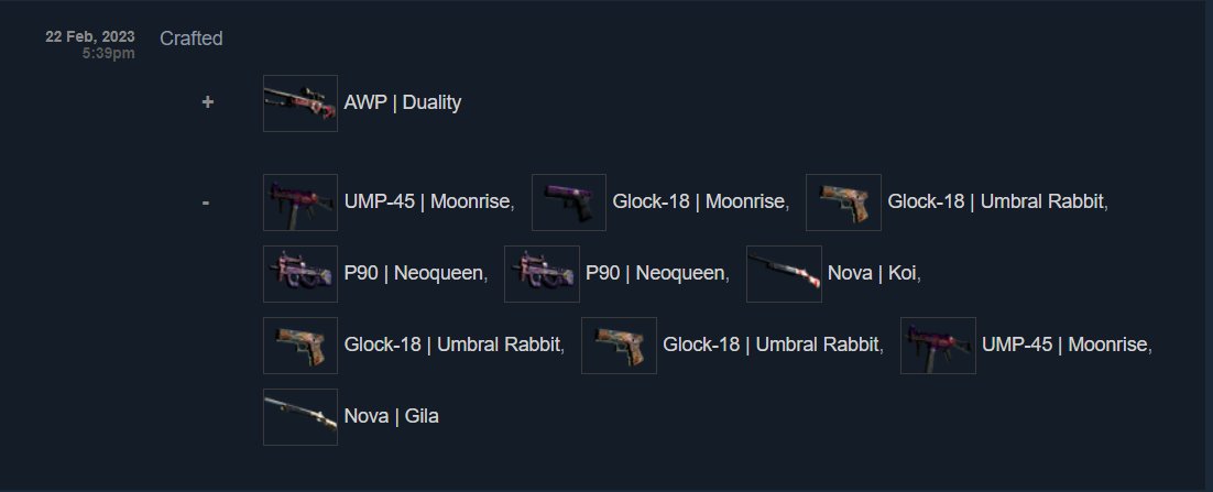 BrongoCS's tweet photo. @csgofloat @aquaismissing I'm 99% certain that the float cap for the AWP Duality has been increased to 0.8 to be the same as the AWP Doodle Lore, heres the tradeup I did and the item I received: https://t.co/FbKoyUTXD5