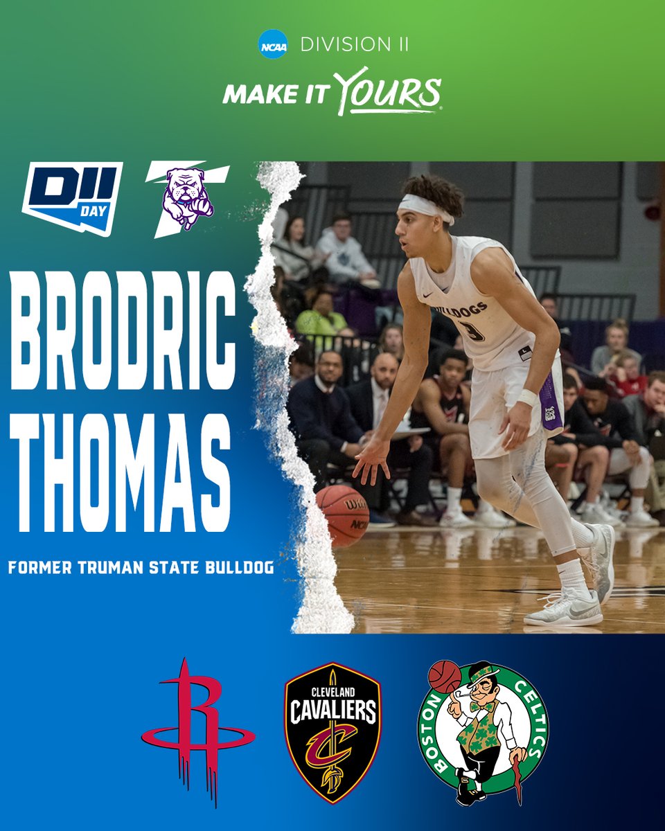 Former <a href="/TrumanMBB/">Truman State Men’s Basketball</a> star <a href="/BT3bvckets/">Brodric Thomas</a> made the journey from Division II to the NBA.

#D2Day | #MakeItYours