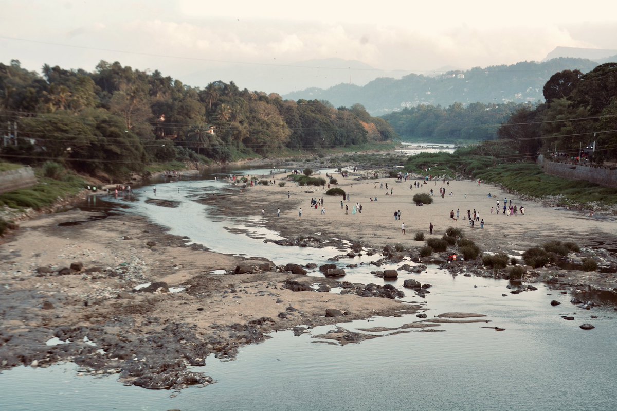 The sluice gates of the Polgolla Barrage are closed, so Mahaweli river looks like a river park #polgolla #mahawalliriver #kandy #centralprovince #SriLanka