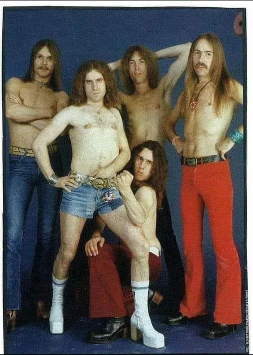 MarzipanCamels's tweet photo. @PrimordialRadio @FULMETALHACKETT we're always here for you. Here's a band photo from 1976, this was just before the infamous ballbag incident in Sacramento. Great days. https://t.co/1BWjniYmo9