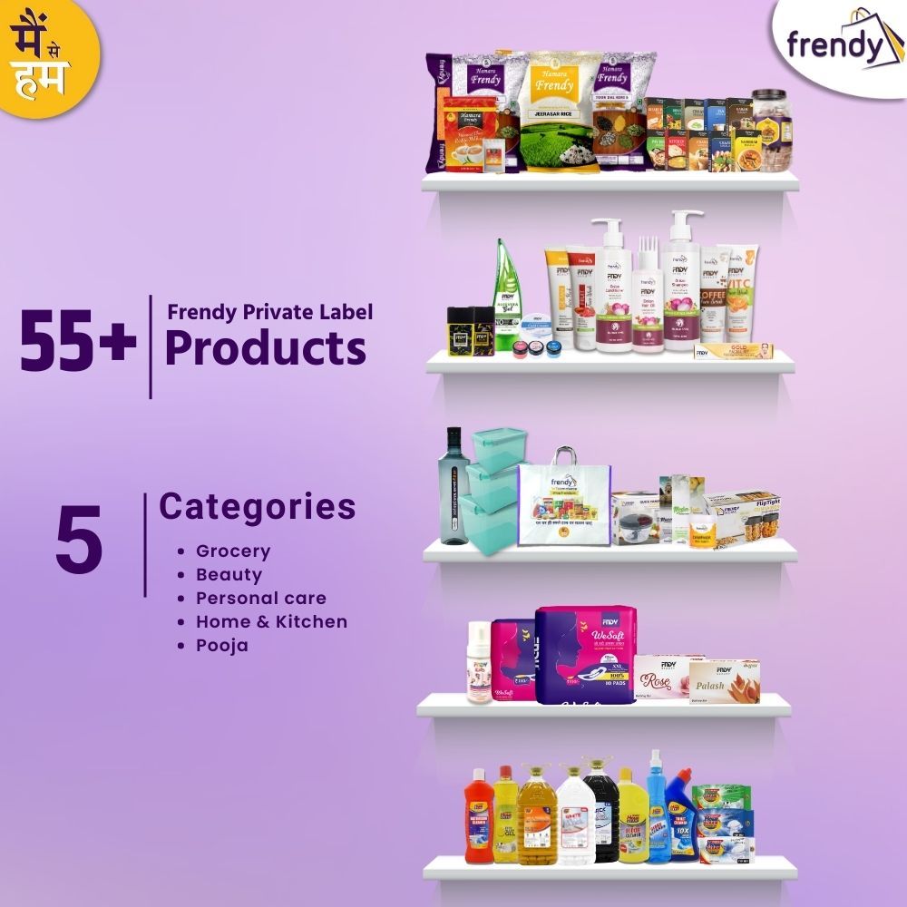 frendy_dotin's tweet image. Humara Frendy has grown in 6 months to 55 SKUs across 5 categories and growing. Our own range of D2C products for Bharat customers - Aspirational, Affordable &amp;amp; Fair Quality.

#MainseHum #HumaraFrendy #FNDY #privatelabel #SKUs #D2C
