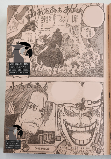#ONEPIECE1076 SPOILERS
Páginas 14 y 15:

Los Piratas de Kidd han empezado una gran batalla en el mar contra barcos de Shanks y Gigantes, Killer advierte a Kidd sobre el peligro de volver a pelear contra Shanks, pero Kidd está del lado de luchar...

Descanso la próxima semana