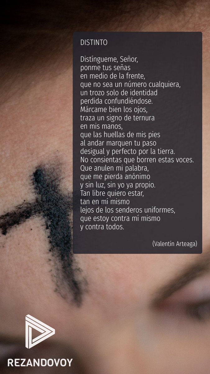 ¿Te hace distinto la señal de la cruz?
Si el Señor traza en ti –en tu vida –un signo de ternura ¿en qué se notará?

Empieza la #Cuaresma. Y ojalá empiece con la conversión interior, «dentro de tu aposento».

¡Ánimo!