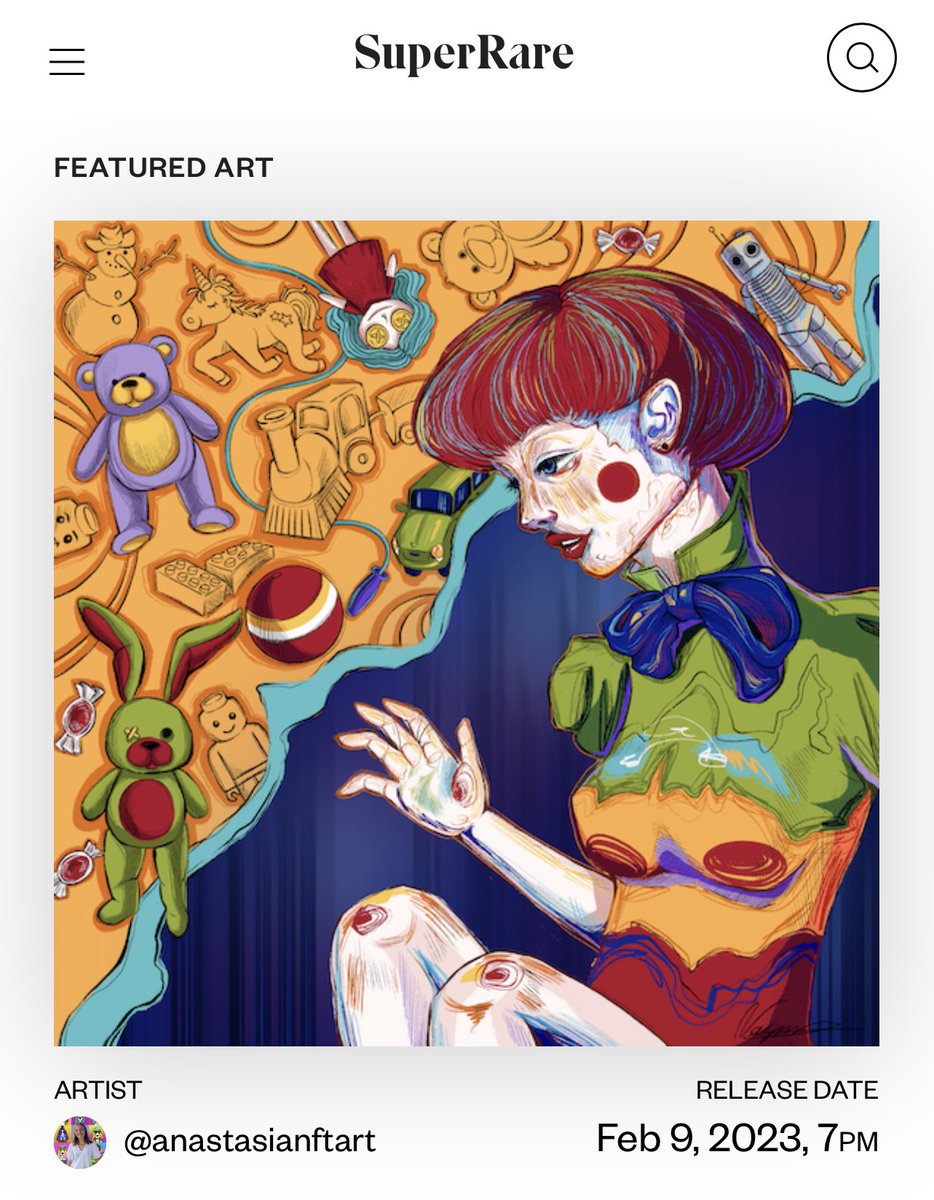 #Gm soapy fam✨

Happy to see my artwork featured on MAIN PAGE of SuperRare 💎😱

Have a wonderful colorful day!!