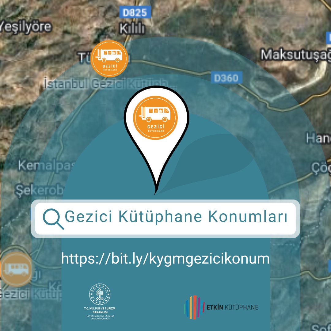 Gezici kütüphane konumlarımıza aşağıdaki linkten ulaşabilirsiniz.

Konumlar sürekli güncellenmektedir.

bit.ly/kygmgezicikonum

<a href="/KTBKYGM/">KYGM</a> 
<a href="/MilliKutupTR/">millikutuphanetr</a> 
<a href="/OdabasAli/">Ali Odabaş</a>