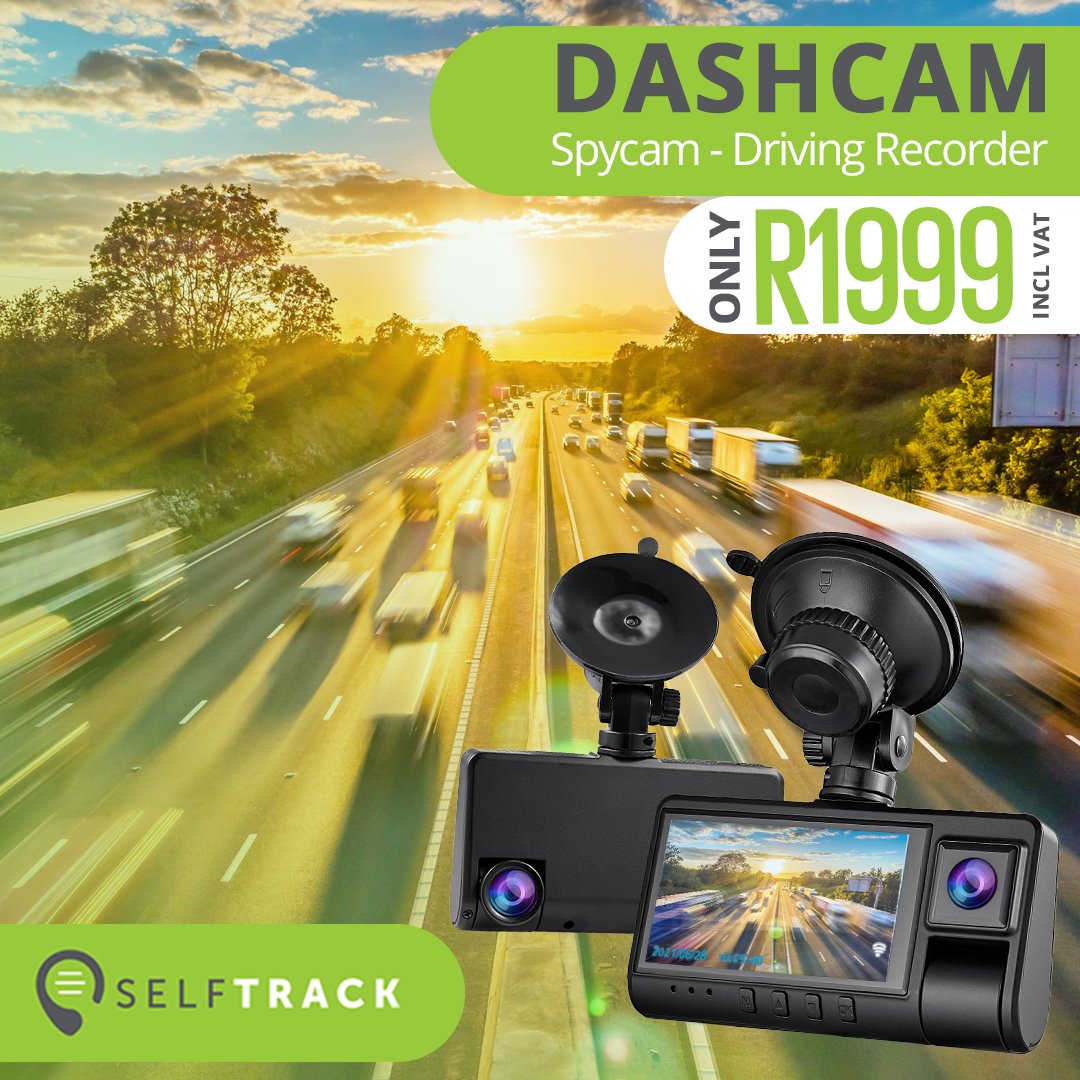 Contact us today on 012 460 1495 or 071 604 6133 to purchase the Selftrack Dashcam Spycam - a 1080P HD Loop recording device for only R1999 once off (including VAT). No subscriptions charged. While stocks last! 

#selftrack #dashcam #dashcamera