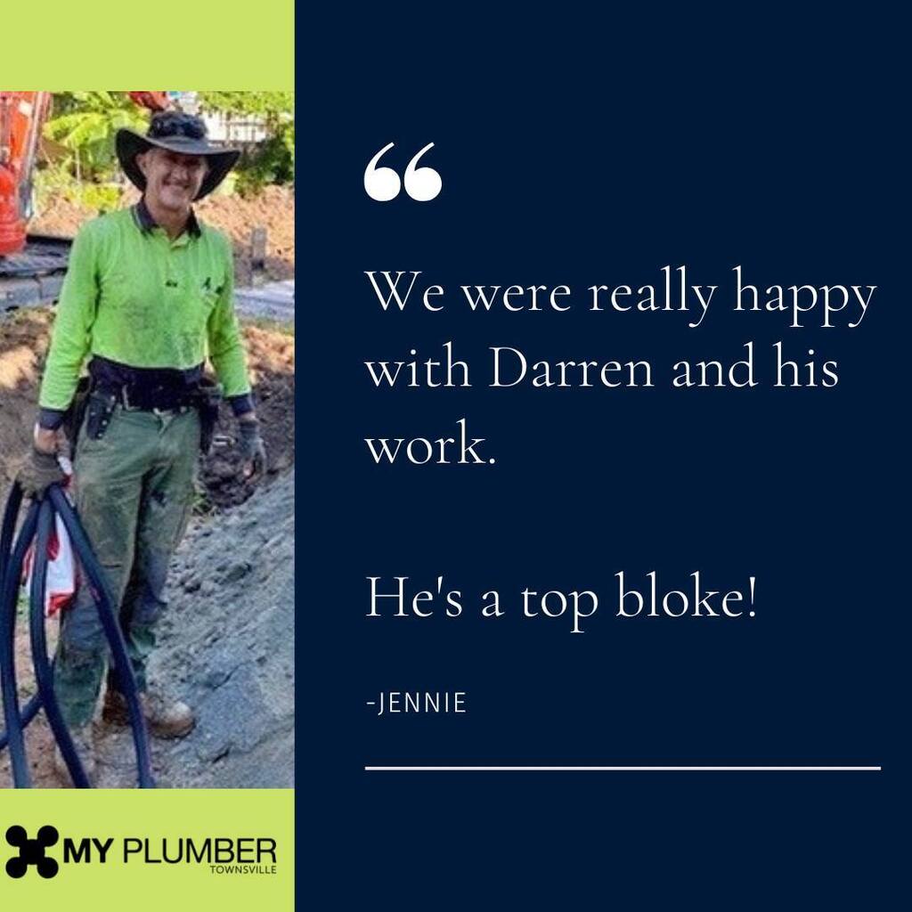 Thank you Jennie for sharing your kind words with us!

You're totally right, Darren is a top bloke and we are super grateful for all he does.

#plumbertownsville #townsvilleplumber #townsvillelocal #townsvilleshines #townsvillesmallbusiness #townsvillebusiness #townsvilleplu…