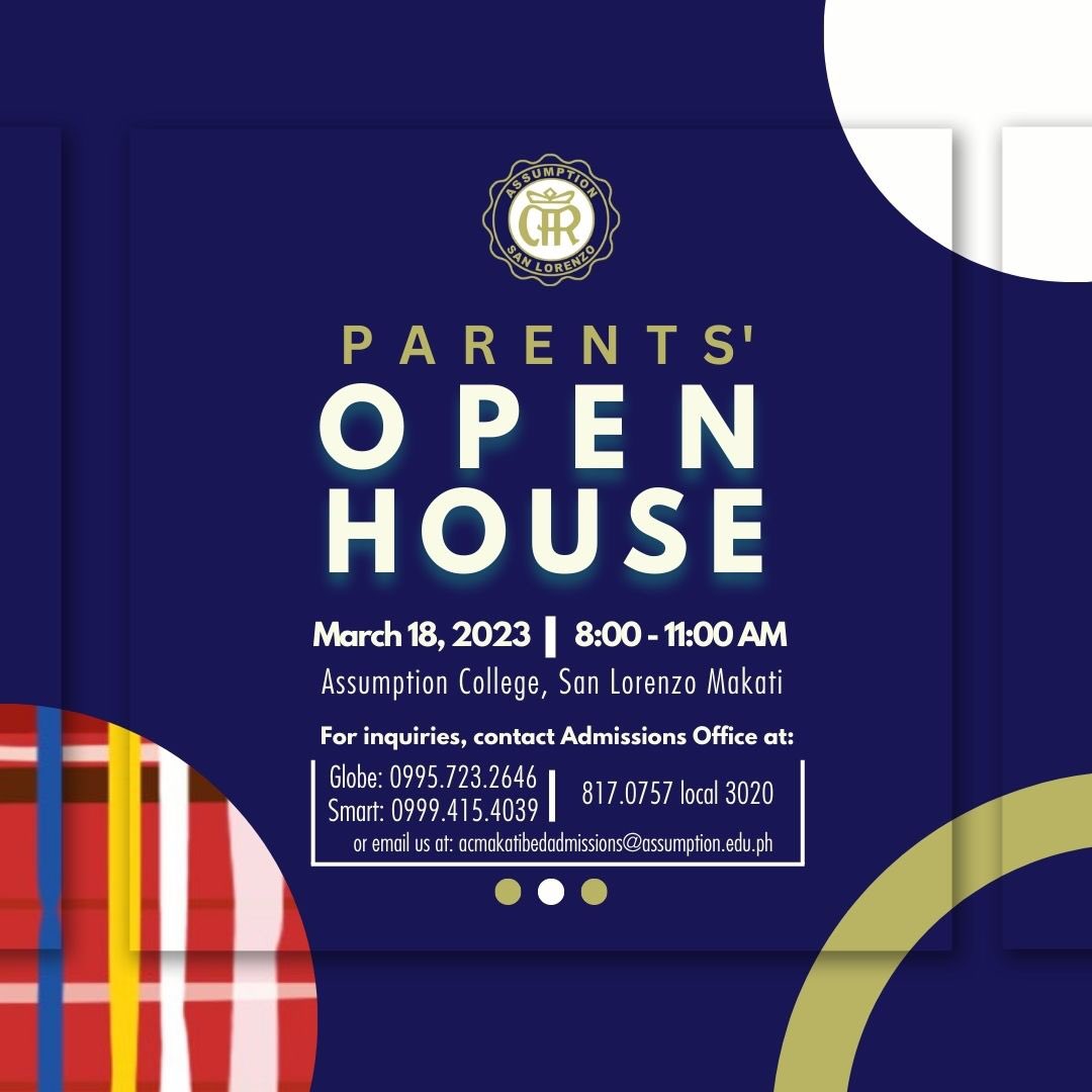 ACBasicEd's tweet image. Parents of interested Preschool, Grade School, Junior high School, and Senior High School applicants can join us on March 18, 2023, from 8:00 - 11:00 AM.
To register, click here:bit.ly/BED_ParentsOpe…

We look forward to seeing you! 
All for Jesus, in Jesus!