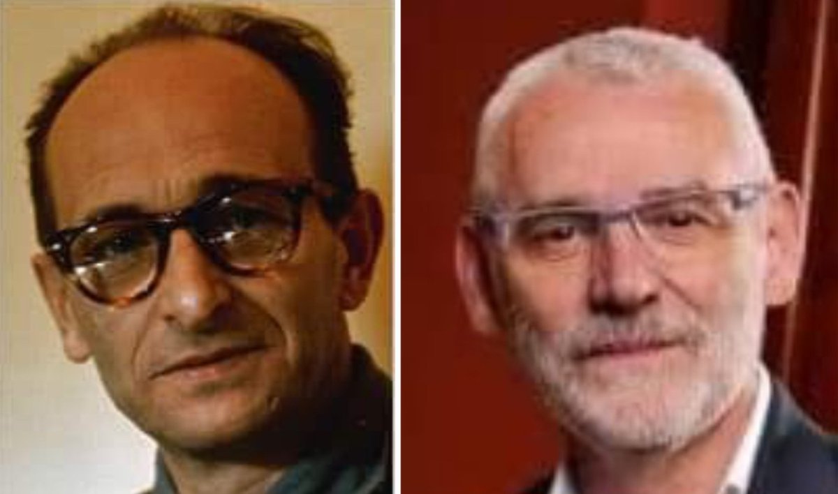 joanyloes's tweet photo. "TAL PARA CUAL":
El primero ya deben de saber quien es; Otto Adolf Eichmann, uno de los mayores asesinos nacionalsocialistas; el segundo no lo conocerán; carece de la inteligencia del primero, pero no de su maldad; es el alcalde nacionalsocialista de Alboraya. https://t.co/befG9GXKmX