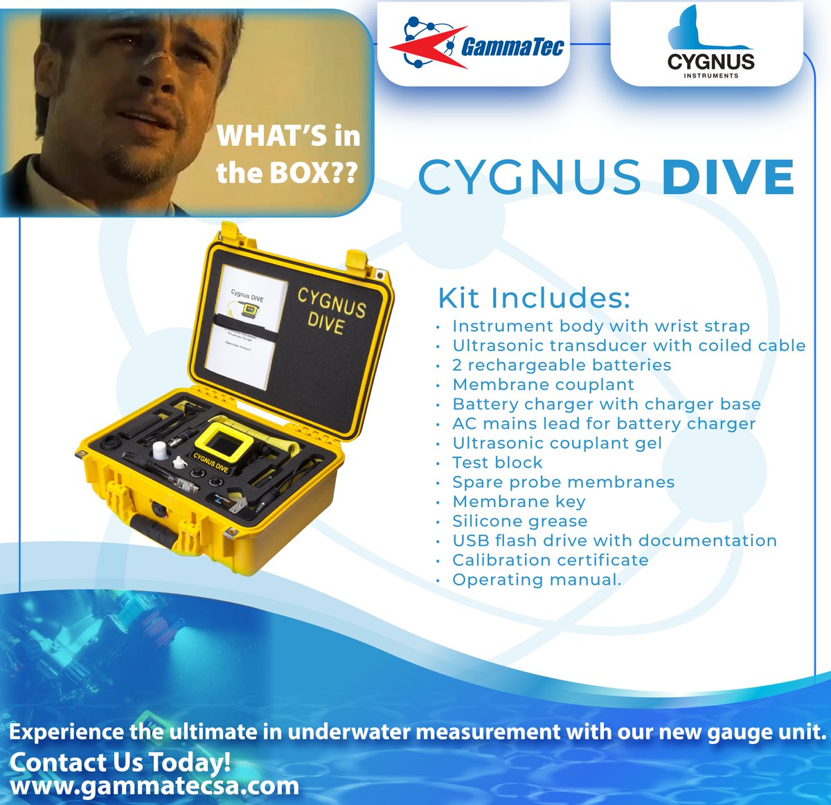 WHAT’S IN THE BOX????
The Cygnus DIVE kit includes the following: