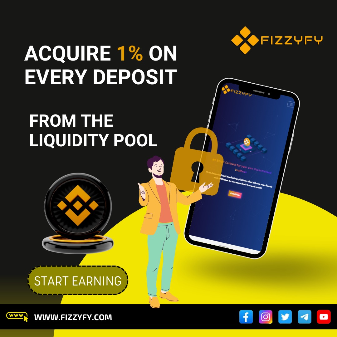 Acquire 1% on Every Deposit
Earn Extra 
Join Today-- fizzyfy.com
#fizzyfy #DepositBonus #DepositBonus #liquidity #LiquidityPools #poolincome #startearning #startearningonline #getincome