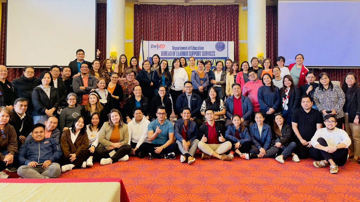 DexGalban's tweet photo. #BLSSed
@DepEd_PHβs #OASOPS - Bureau of Learner Support Services (BLSS) family comes together for our harmonization and program streamlining. π€
Youth. Health. Sports. Rights.
MATATAG na bata πͺ
MATATAG na bansa π΅π
#DepEdPhilippines https://t.co/NJes3NIYZg