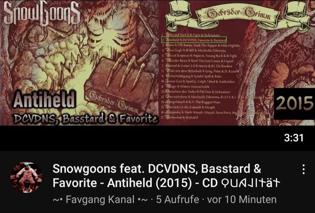 Dieser Track wurde 2015 auf der, von 𝗦𝗻𝗼𝘄𝗴𝗼𝗼𝗻𝘀 produzierten, Compilation 𝗚𝗲𝗯𝗿ü𝗱𝗲𝗿 𝗚𝗿𝗶𝗺𝗺 veröffentlicht.
youtu.be/z-5ZvbiayWQ