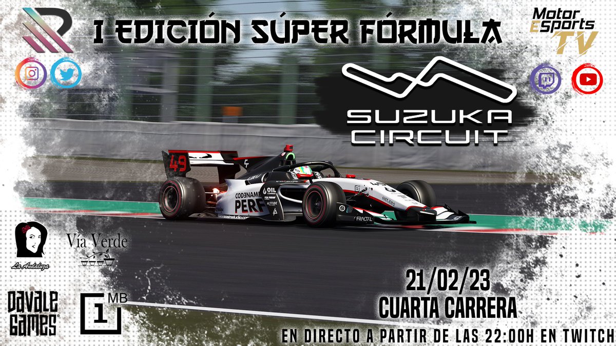 RacingTechChamp's tweet image. Cuarta carrera de las 5 totales.
Circuito de Suzuka y Super Fórmula. Combinación espectacular para esta cuarta cita, con igualdad en tiempos durante las últimas 2 semanas. Se avecina una carrera muy ajustada pensando en la quinta y última prueba.

A las 22:00 en @motoresportstv