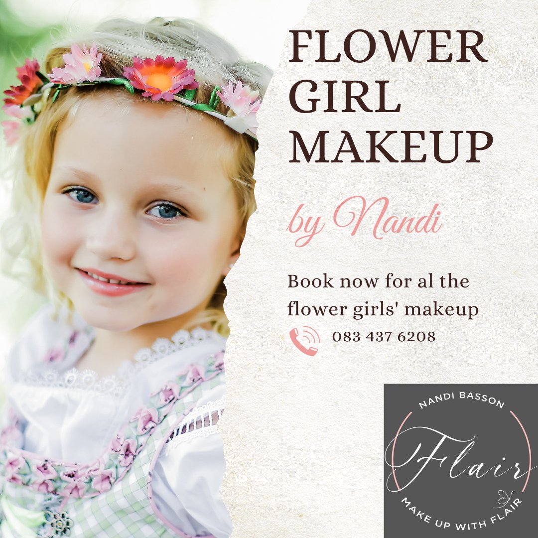 Nandi_Basson's tweet photo. On your wedding day you would want everyone to look beautiful.
Contact me to do all your flower girls' makeup on your big day.
#makeup #flair #professionalmakeupartist #makeupartist #makeuplover #wedding #weddingday #weddingmakeup #flowergirl #flowergirlmakeup https://t.co/oslTictyFU