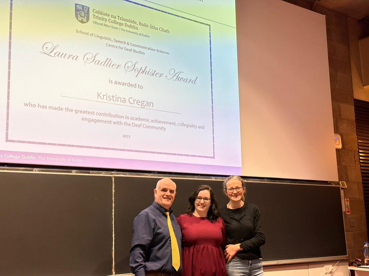 Centre for Deaf Studies (@studies_centre) on Twitter photo A photo gallery of last night’s the Laura Sadlier Memorial Lecture! Brilliant presentation by @nkduggan! Congrats to Margarita Sot Esteban and Kristina Cregan! <a href="/TCDEquality/">Trinity Equality, Diversity and Inclusion</a> <a href="/tcddublin/">Trinity College Dublin</a> <a href="/tcdglobal/">Trinity College Dublin Global</a> @TCDAbility A photo gallery of last night’s the Laura Sadlier Memorial Lecture! Brilliant presentation by @nkduggan! Congrats to Margarita Sot Esteban and Kristina Cregan! <a href="/TCDEquality/">Trinity Equality, Diversity and Inclusion</a> <a href="/tcddublin/">Trinity College Dublin</a> <a href="/tcdglobal/">Trinity College Dublin Global</a> @TCDAbility