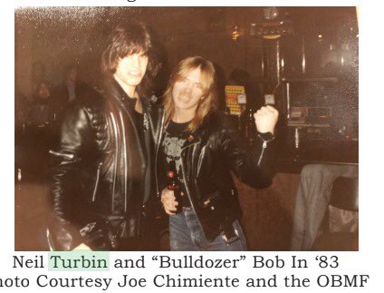 Neil Turbin & Bulldozer Bob in 1983 Old Bridge New Jersey Jonny Marsha & Zazula Megaforce Records Courtesy Jim Chimiente Old Bridge Militia Foundation #neilturbin #themetalvoice #bulldozerbob #joechimiente #oldbridgemilitiafoundation #jonzazula #marshazazula #megaforcerecords