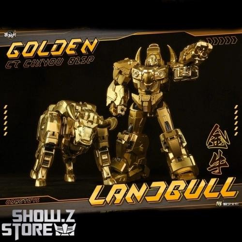 ShowZStore's tweet photo. [Pre-Order] Cang-Toys CT-CY02SP Landbull Tantrum Golden Version
Material: Plastic ABS, Die-cast
Heights: 23 cm/ 9.06"
Full Price Unknown
--------
👇links👇
https://t.co/ZKI4bfmWgU

#CangToys #CTCY02SP #Landbull #GoldenVersion #predaking #CT02 #chiyou #goldenbull
#transformer https://t.co/NHyXFFoUme