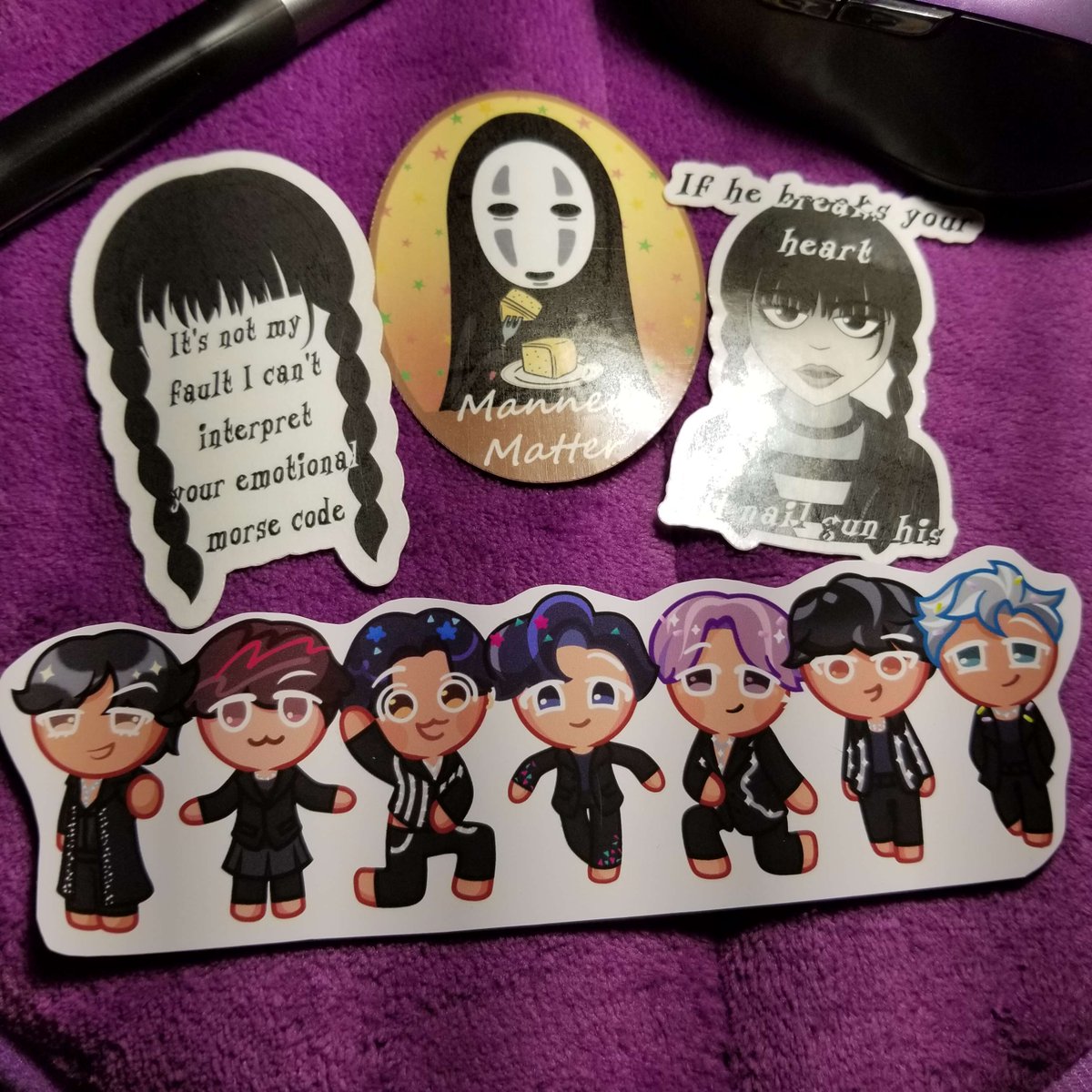 SisterStories02's tweet photo. Four new Sticker designs just posted to our Etsy store! Limited stock until we are able to buy more stamps! Get one here! ^^ More designs will be posted soon!
https://t.co/whKlAxcTQb
#Etsystore #Etsy #IdenticalByHeart #SisterStories
#Wednesday #BTS #BTSblackswan #SpiritedAway https://t.co/VICnbFIbHy