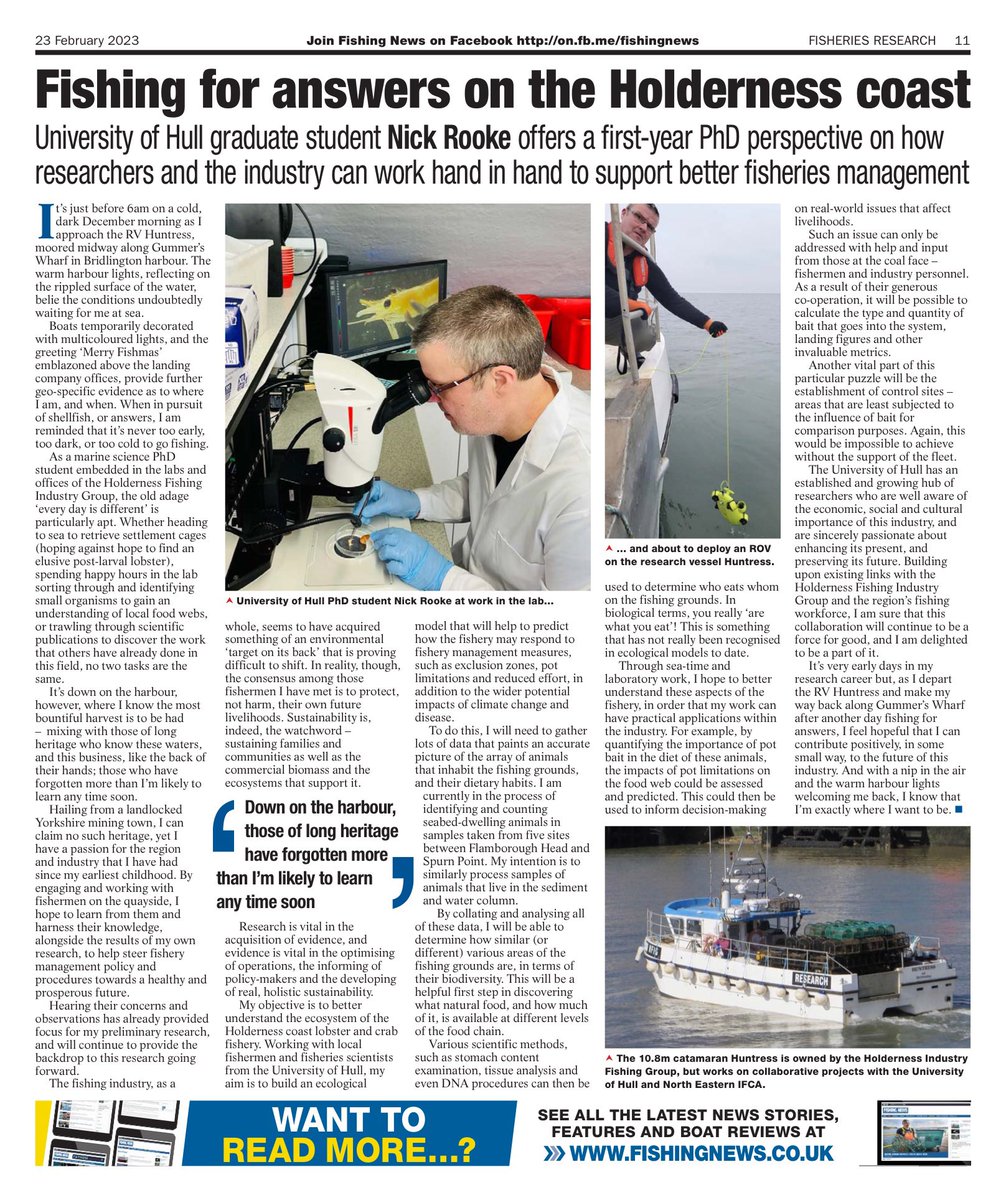 Magnus Johnson 🇪🇺 🏴 (@nephropseu) on Twitter photo What’s it like to be a PhD student from <a href="/UniOfHull/">University of Hull</a> embedded with the fishing industry @HoldernessFIG? #FishingNews What’s it like to be a PhD student from <a href="/UniOfHull/">University of Hull</a> embedded with the fishing industry @HoldernessFIG? #FishingNews