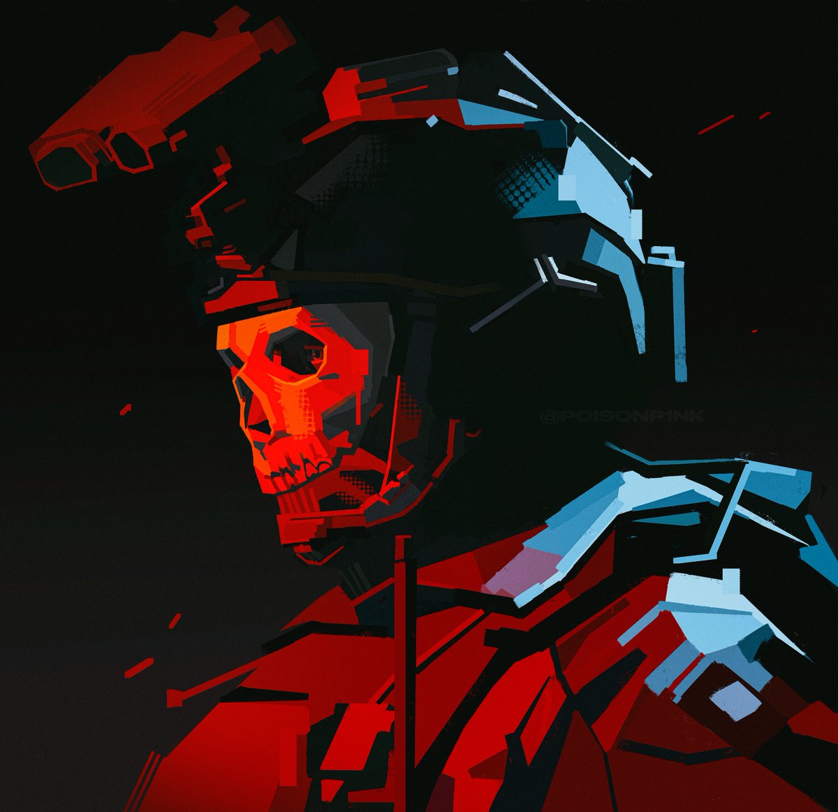 solo 1boy skull helmet male focus red theme black background  illustration images