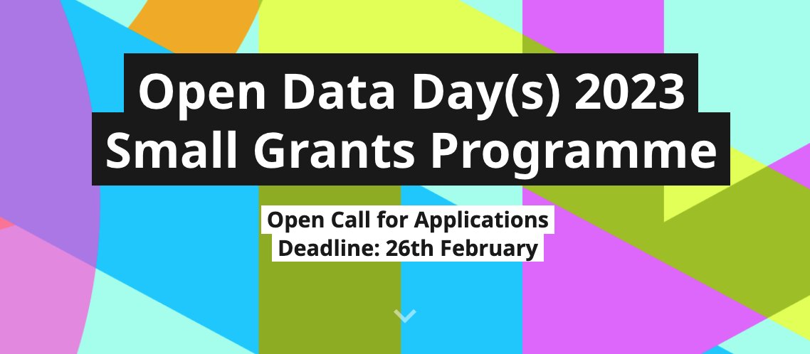 datosgob's tweet photo. 📣📊Open call to the #OpenDataDay23 small #grants applications to support organizations hosting #opendata events and activities across the world between 4th to 10th March
🗓️Application deadline ▶️ 26th February
🔎By ▶️ @OKFN
👀More info ⏩ https://t.co/aCxv5BOcll https://t.co/XS3l0InVPe