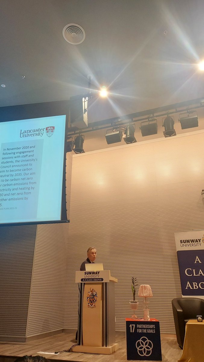 Prof Simon Guy, PVC Global at Lancaster University, is speaking at @SunwayU on the topic of Sustainability and the Climate Emergency: Delivering on our commitment #HappeningNow #mosthappeningcampus #CampusWithAConscience