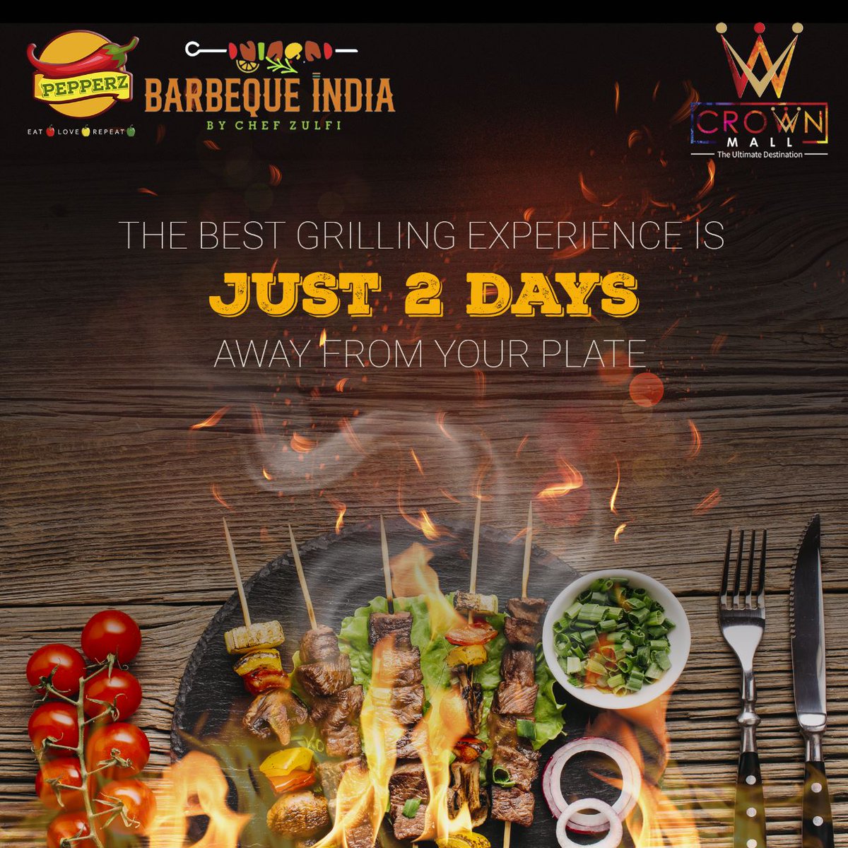 Now, let's talk about the food. Just 2 Days away from your plate.😍 

Experience the best grilled food ever @ Barbeque India Crown Mall. 

#CrownMall #BarbequeIndia #BarbequeGrill #BarbequeNation #ShoppingMall #Lucknow #shoppingmallinlucknow #bestshoppingmall #lucknowcity