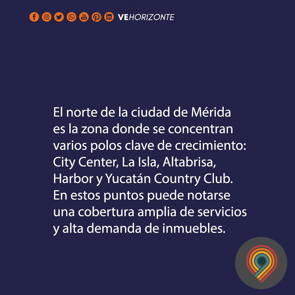 VeHorizonte's tweet photo. Te contamos cuáles son los principales polos de crecimiento en #Mérida. #VeHorizonte 

#YucatánTeLlama Contáctanos al📱9994 538999 y permítenos asesorarte. #EquipoPremium https://t.co/OMXdcJzzSH