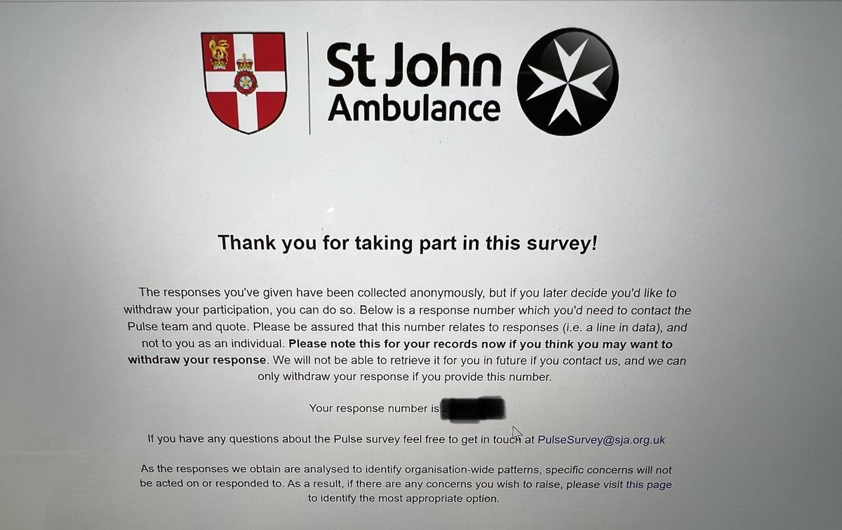 Dan Bevis (@danbevis) on Twitter photo Calling all <a href="/stjohnambulance/">St John Ambulance England</a> <a href="/SJAOperations/">St John Ambulance’s Operations Team</a> people! Have you made a cuppa and popped over to the latest Pulse survey? If not, please do! The survey is only open for the next 2 weeks and everyone should fill it in based on how the last year has been. Link on the Connect homepage. Calling all <a href="/stjohnambulance/">St John Ambulance England</a> <a href="/SJAOperations/">St John Ambulance’s Operations Team</a> people! Have you made a cuppa and popped over to the latest Pulse survey? If not, please do! The survey is only open for the next 2 weeks and everyone should fill it in based on how the last year has been. Link on the Connect homepage.