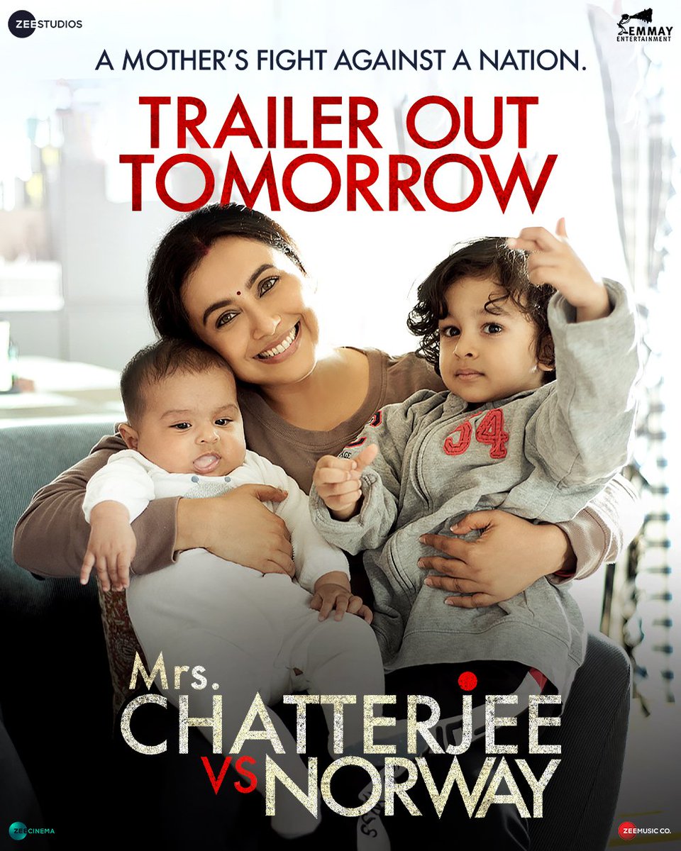 Cinefare9's tweet photo. Get ready to witness an untold tale of a mother’s journey as she fights against a whole nation for her kids.

#MrsChatterjeeVsNorway trailer out tomorrow. Releasing in cinemas on 17th March 2023.

#DeshKaMatter @ZeeStudios_ @EmmayEntertain #RaniMukerji @ChibberAshima https://t.co/NldMUqqBRX