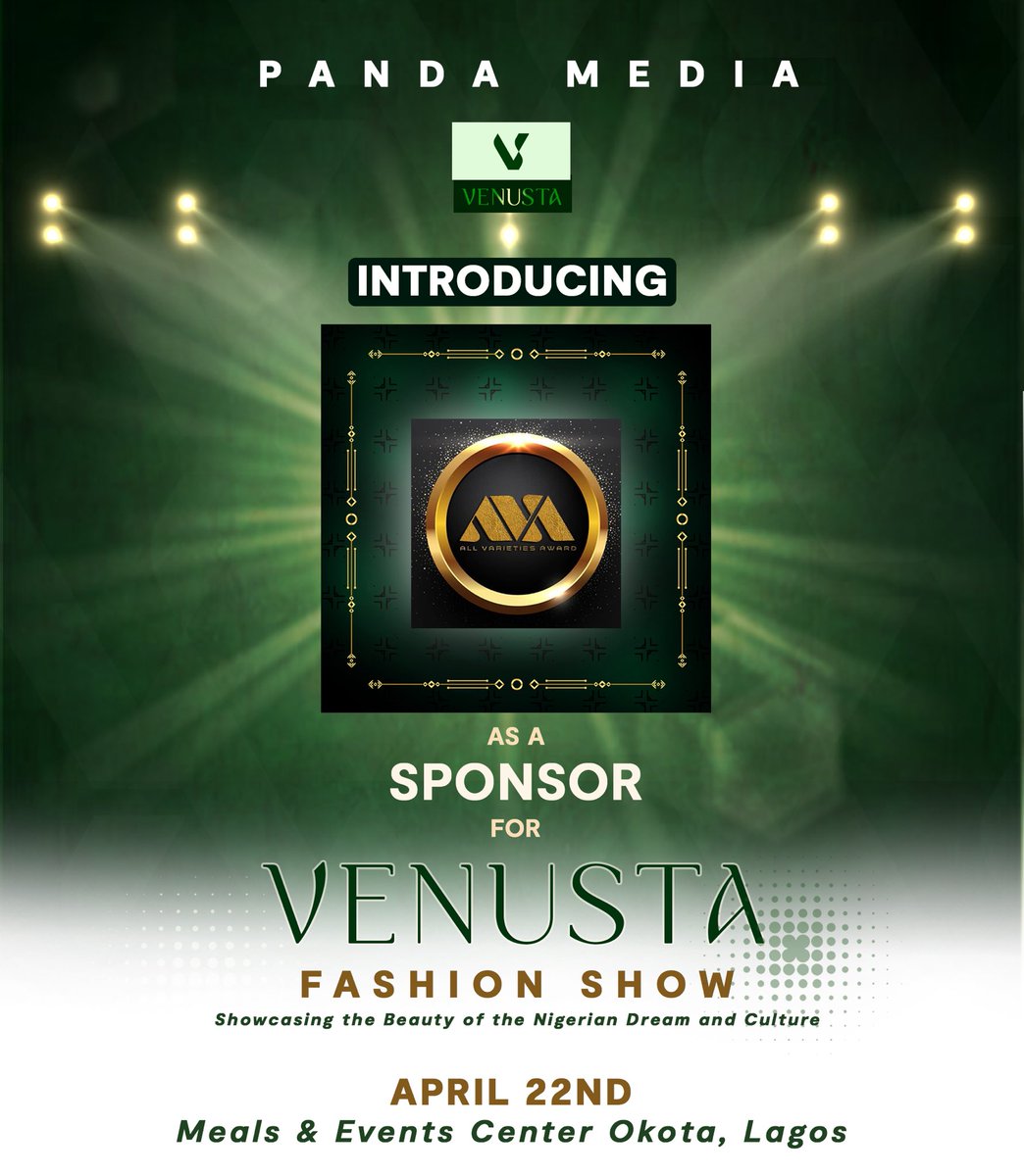 VenustaFashions's tweet photo. We are pleased to announce AVA  @avawards__ official  sponsor for the most anticipated  fashion show 🎉

You don't want to miss this!! Tickets available from March 1st
Follow our page @venusfashions for more info 🤞🏻

#venustafashionshow
#vensutafashion2023 https://t.co/rnqxO5YVjp