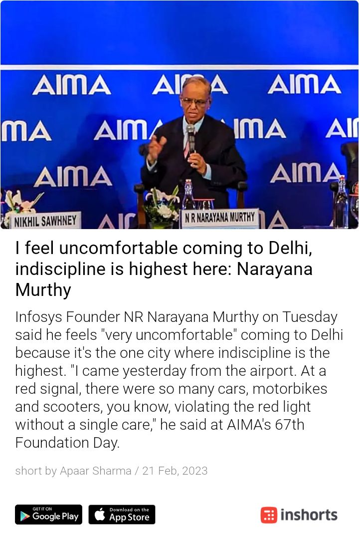 Delhi because "it is the one city where indiscipline is the highest."