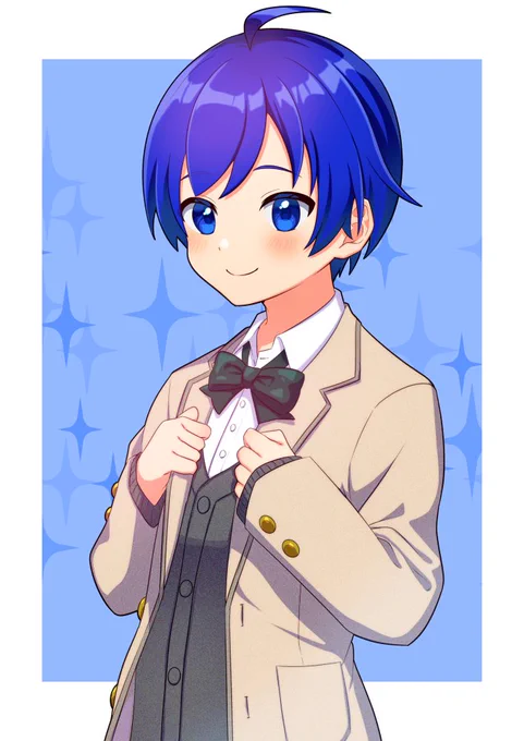 ジャケットを着こなす男の子#アオミアート #skeb#100日チャレンジ 17日目 