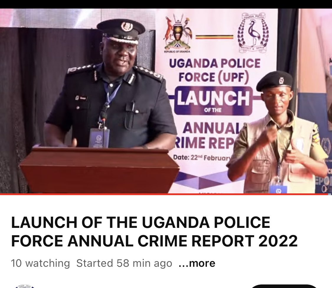 The Annual Crime Report has been officially launched and will be uploaded on different platforms 
The media will also have a chance to ask questions on Monday 
Follow for more on youtube.com/live/eWio_0MS_…
#ACR22