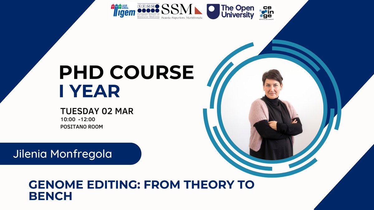 Tigem Telethon (@tigem_telethon) on Twitter photo #TIGEMPhDCourses #TIGEM
Today lesson: genome Editing: From Theory to Bench
Speaker: Jilenia Monfregola
#PhDcourses #genetherapy <a href="/semm_it/">SEMM</a> <a href="/Ceinge/">CEINGE-Biotecnologie Avanzate Franco Salvatore</a> #SSM <a href="/OpenUniversity/">The Open University</a> <a href="/jleniaMonfrego/">jlenia Monfregola</a> #TIGEMPhDCourses #TIGEM
Today lesson: genome Editing: From Theory to Bench
Speaker: Jilenia Monfregola
#PhDcourses #genetherapy <a href="/semm_it/">SEMM</a> <a href="/Ceinge/">CEINGE-Biotecnologie Avanzate Franco Salvatore</a> #SSM <a href="/OpenUniversity/">The Open University</a> <a href="/jleniaMonfrego/">jlenia Monfregola</a>