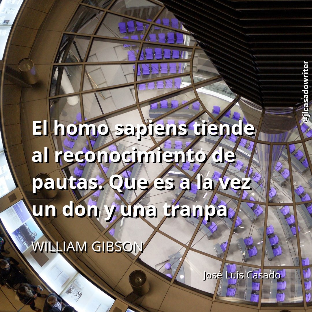 jlcasadowriter's tweet image. Las pautas tienen un efecto hipnótico que nos atrae y eso nos encajona. ¡Feliz miércoles!
#WilliamGibson #cienciaficcion #cifiwriter #pautas