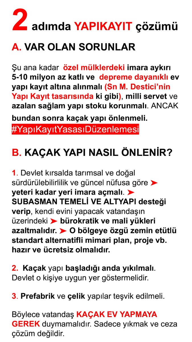 Destici'nin teklifindeki1⃣🅓🅔🅟🅡🅔🅜 🅡🅘🅢🅚🅘 🅞🅛🅜🅐🅨🅐🅒🅐🅚 2⃣🅞🅩🅔🅛 🅜🅤🅛🅚 🅞🅛🅐🅒🅐🅚 şartıyla AZ KATLI milli servet EVLERİMİZ YAPI KAYIT ALTINA ALINSIN #YapıkayıtYasasıDüzenlemesi
<a href="/RTErdogan/">Recep Tayyip Erdoğan</a> <a href="/Akparti/">AK Parti</a> <a href="/dbdevletbahceli/">Devlet Bahçeli</a> <a href="/Mustafa_Destici/">Mustafa Destici</a> <a href="/murat_kurum/">Murat KURUM</a> <a href="/AlaattinCakir07/">Alaattin Ç A K I R 🇹🇷</a>