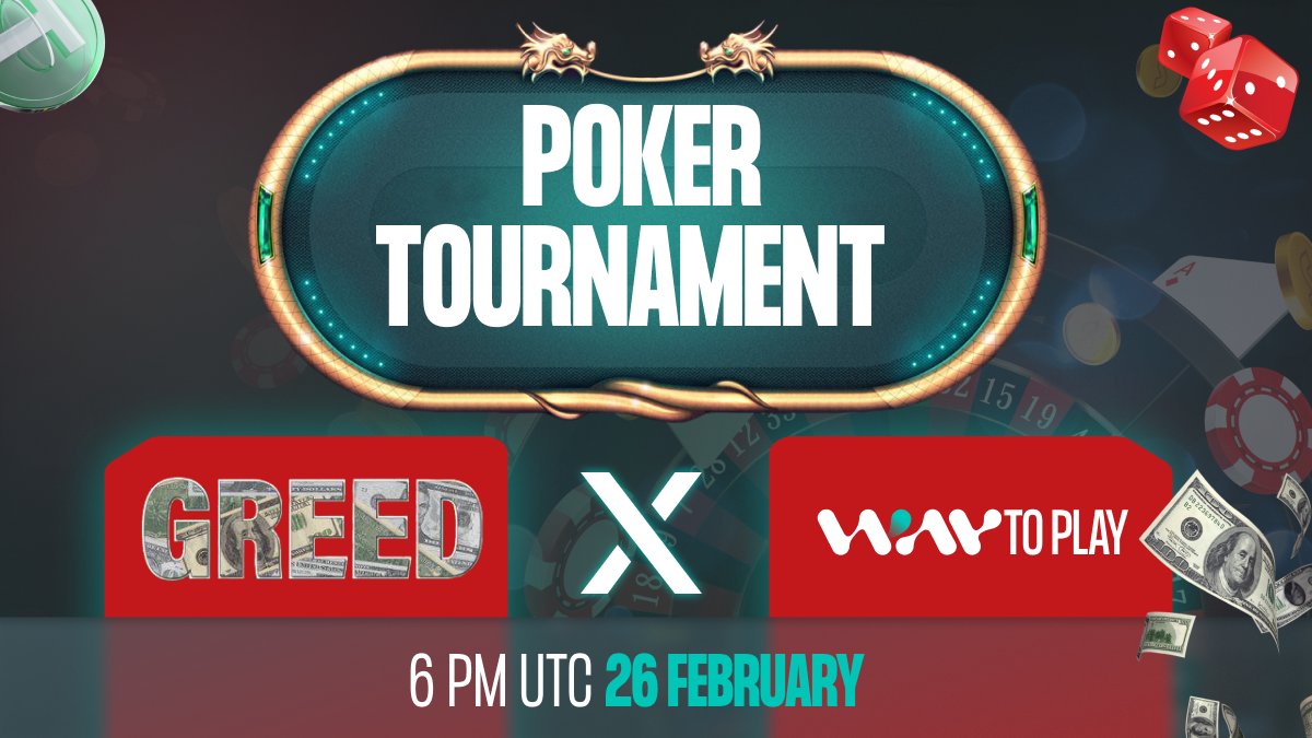 NFT Poker tournament alert!♣️🎉 

Join the upcoming showdown between <a href="/WayToPlay_NFT/">WayToPlay</a> and @GreedP2E communities, and battle it out for the top spot. 

Are you ready to show off your skills? Don't miss out! #NFTPoker #CryptoGaming #NFTs #NFT #crypto

Details: discord.gg/ruhbBMNe7D